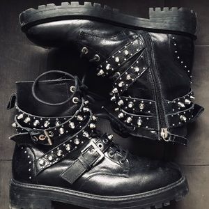 Zara Studded Combat Boots